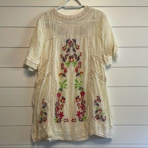 Free People Cotton Embroidery Sun Dress